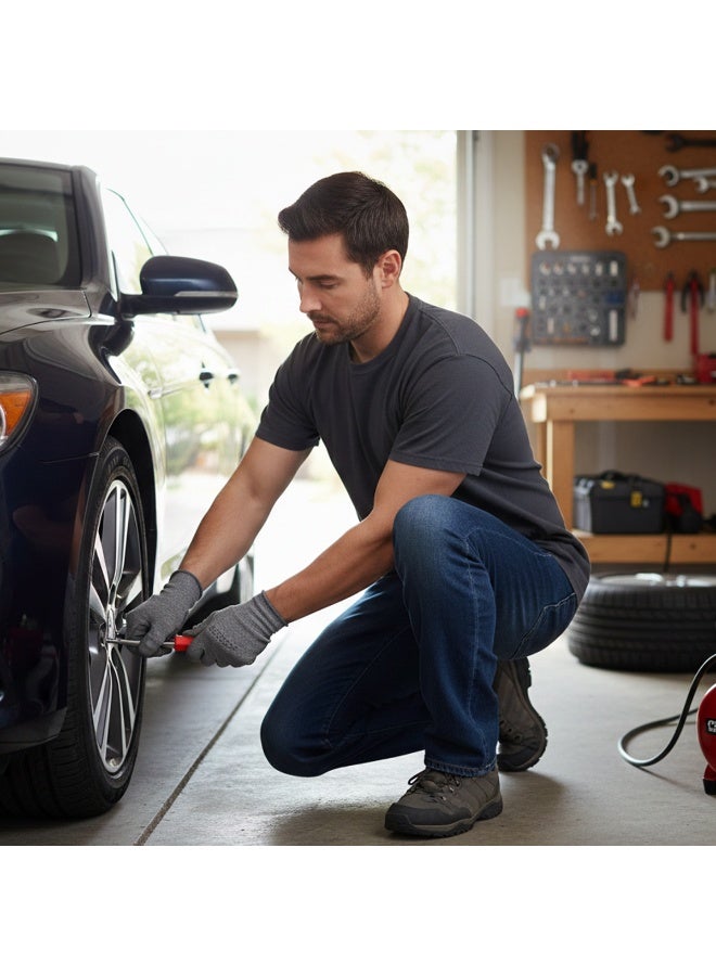 أداة إزالة قلب صمام الإطار بعمود من الفولاذ المقاوم للصدأ وطرف شريدر متشعب - أداة شديدة التحمل لإزالة وتركيب قلب صمام الإطار - مقبض مريح مانع للانزلاق لإصلاح وصيانة إطارات السيارات والدراجات النارية والشاحنات والدراجات الهوائية بدون أنابيب - Image 5